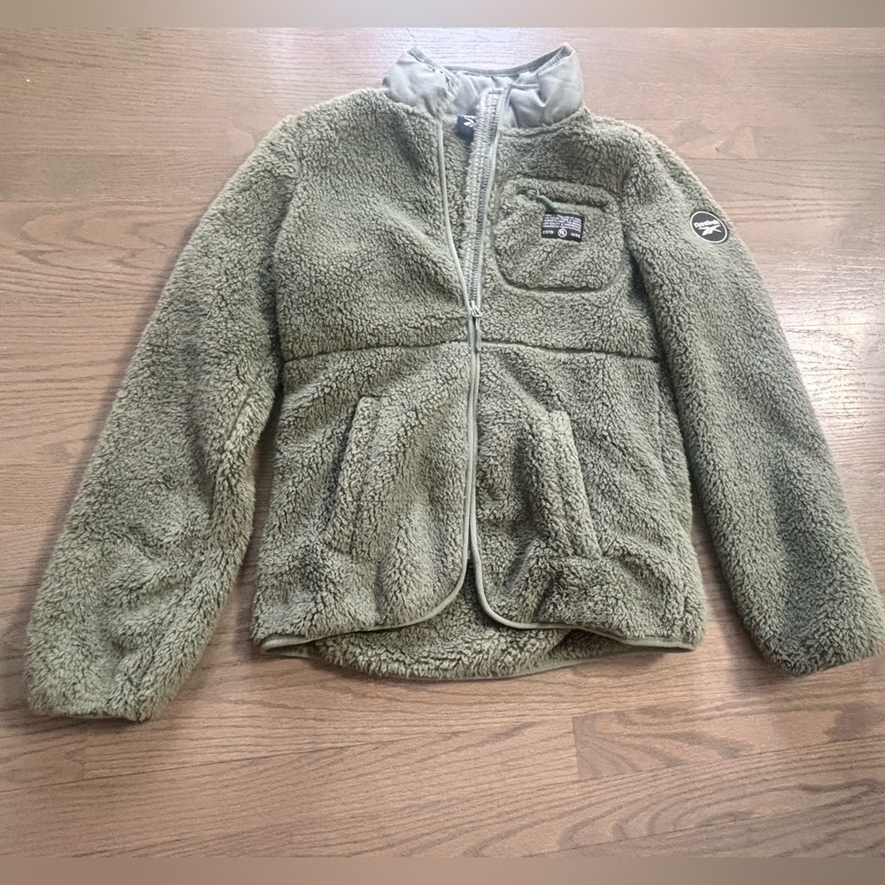 Reebok Women's Green Fleece Full Zip Jacket nwot women’s size small